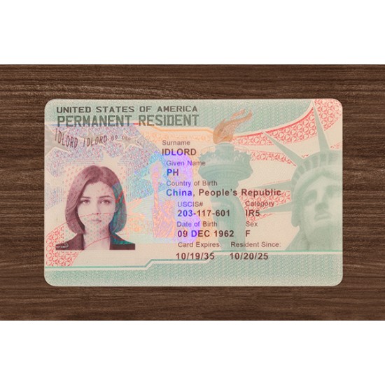 Green Card Fake id front side